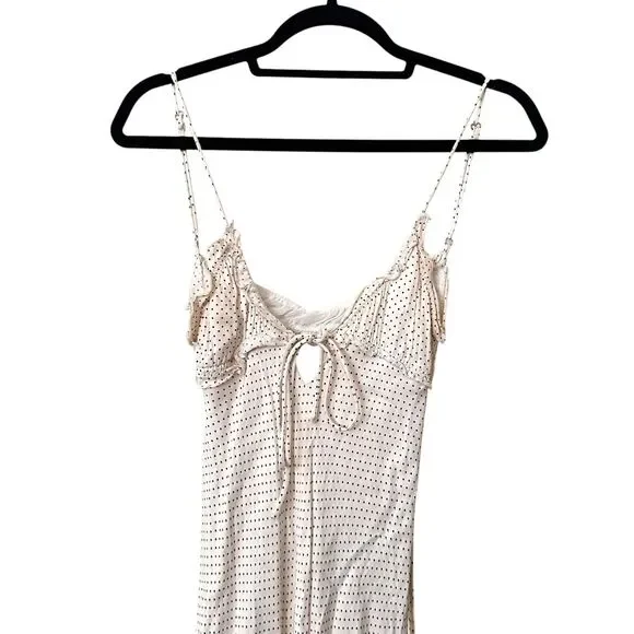 ZARA Polka Dot Open Back Maxi Dress White Small - Picture 5 of 6